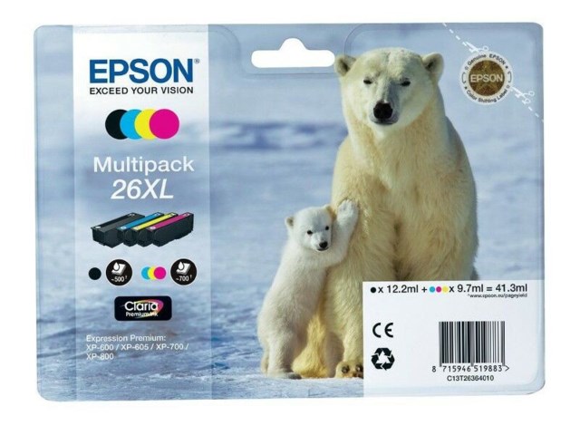 Epson Bläckpatron 26XL Claria Premium multipack 41,3 ml