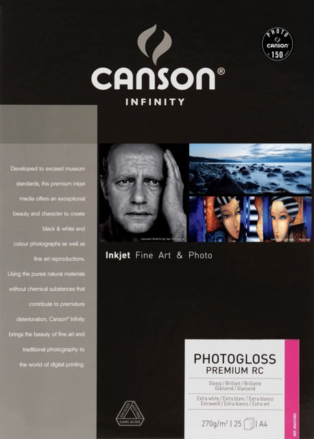 Canson PhotoGloss Premium RC A4 270gr 25blad