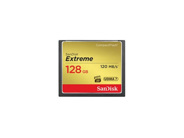 Sandisk Minneskort Compact Flash 128GB Extreme 120MB/s