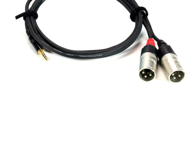 Cordial 3,5mm minitele stereo - 2 x XLR Male, 1,8m