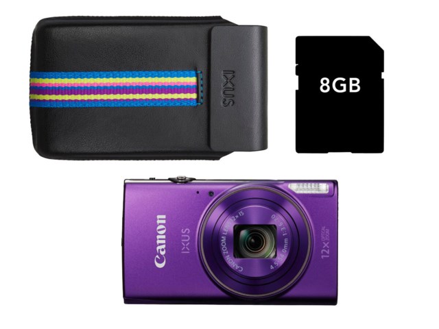 Canon IXUS 285 HS lila med Essentials kit