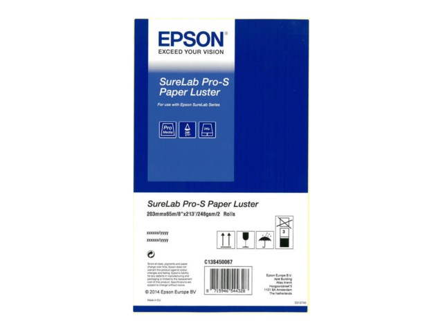 Epson SureLab Pro-S Paper Luster Rulle 8" x 65m 2-pack
