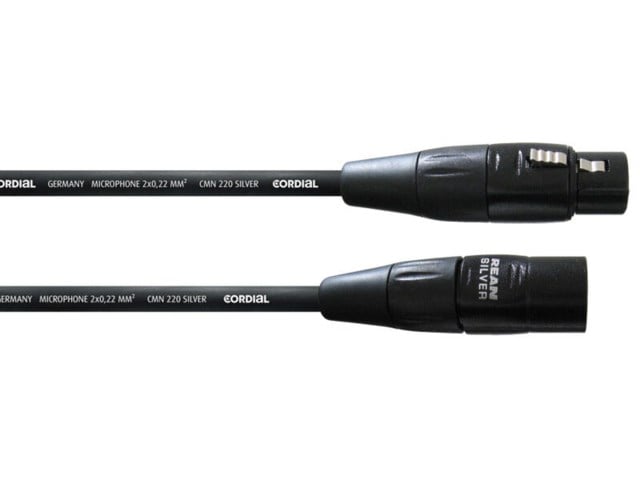 Cordial Mikrofonkabel XLR hona - XLR hane 0,5 meter svart