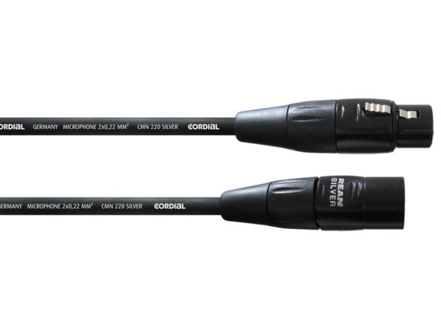 Cordial Mikrofonkabel XLR hona - XLR hane 1,5 meter svart