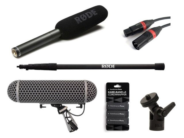 Røde NTG2 microphone + Blimp MK II + Pivot adapter + Boompole Pro 3m