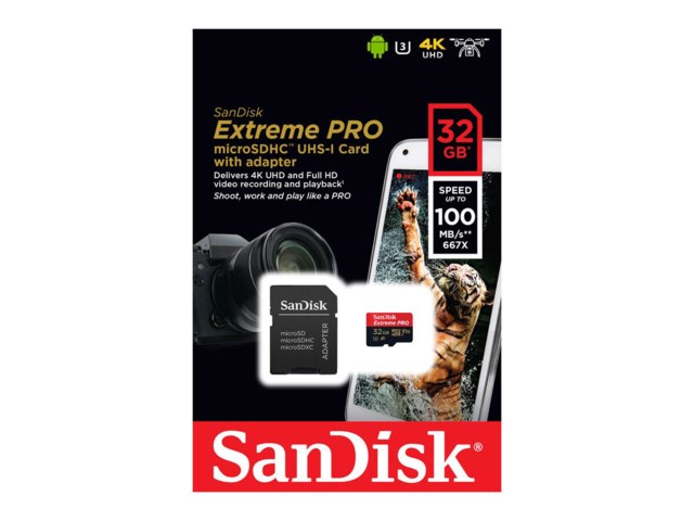 Sandisk Minneskort Secure Digital Micro 32GB SDHC Extreme