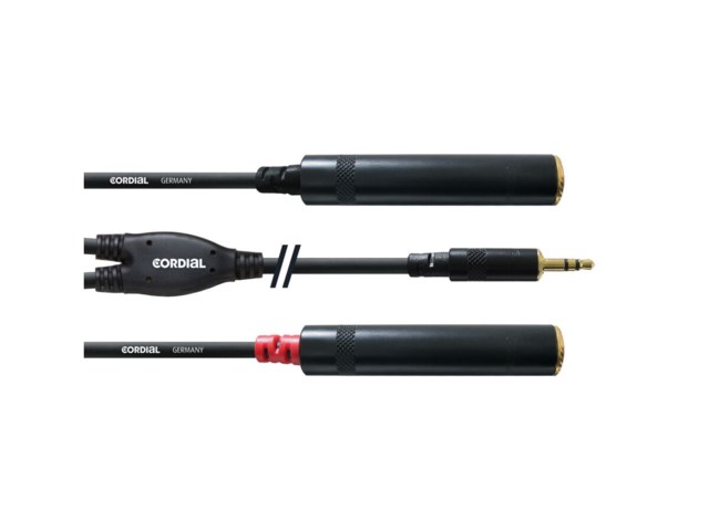 Cordial Ljudkabel 3,5mm minitele stereo - 2 x 6,3mm hona