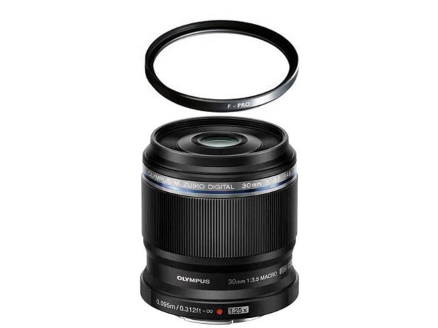 Olympus M.ZUIKO DIGITAL ED 30mm f/3,5 Macro svart + UV-filter