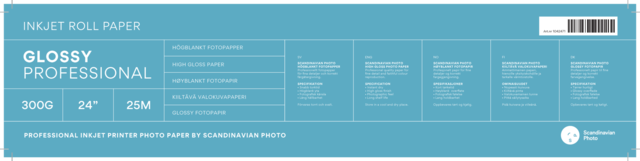 Scandinavian Photo Glossy Professional Rulle 24" x 25m 300gr