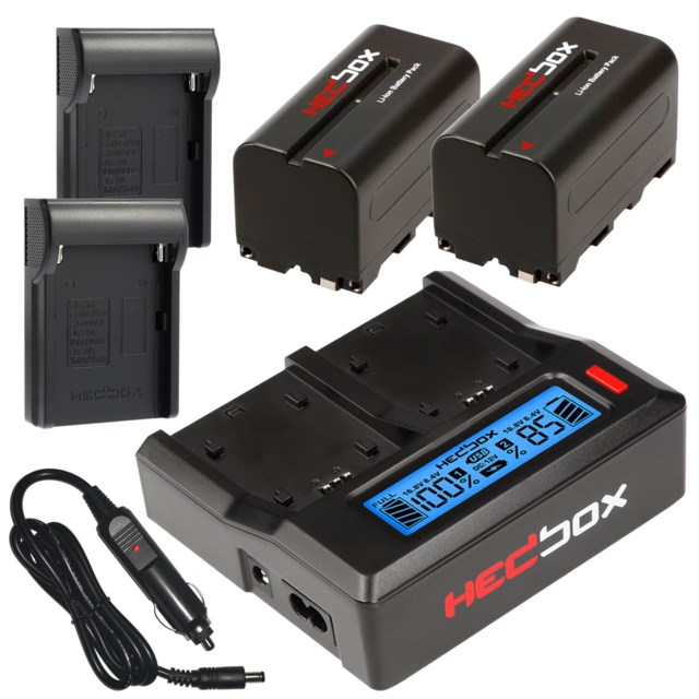 Hedbox Kamerabatteri Kit NP-F770 2st Batteri + Dual Laddare