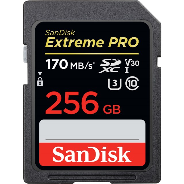 Sandisk Minneskort SDXC Extreme Pro 256GB 170MB/s UHS-I V30 U3 C10