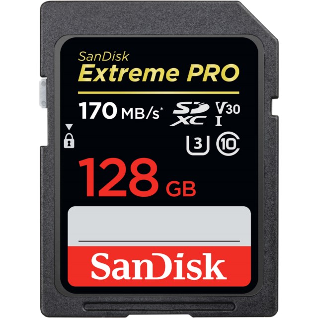 SanDisk Minneskort SDXC Extreme Pro 128GB 170MB/s UHS-I V30 U3 C10