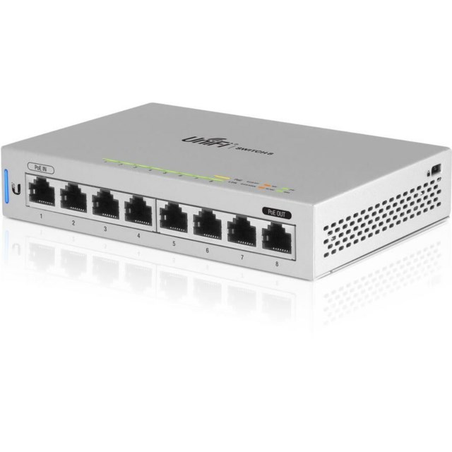 Ubiquiti US-8 UniFi Switch 8portar POE Passthrough