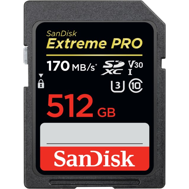 Sandisk Minneskort SDXC Extreme Pro 512GB 170MB/s UHS-1 V30 U3 C10