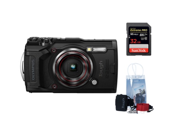 Olympus Tough TG-6 Svart + adventure kit + SDHC Extreme Pro 32GB 95MB/s UHS-I U3 V30