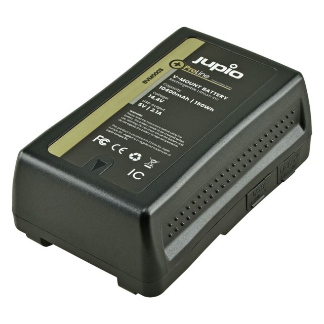 Jupio V-Mount Batteri 14,4V 10400mAh 150Wh D-Tap, 5V USB 2.1A, DC utgång