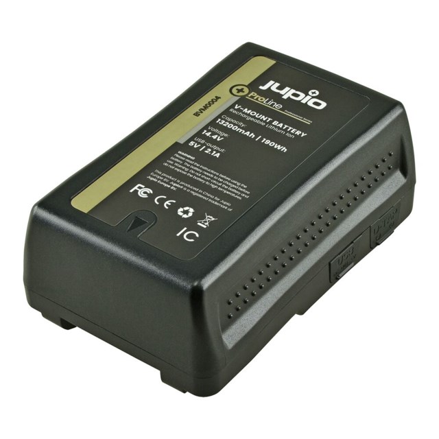 Jupio V-Mount Batteri 14,4V 13200mAh, 190Wh, D-Tap, 5V USB 2.1A, DC utgång