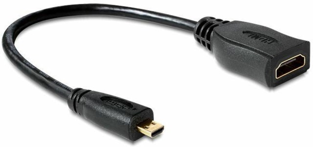 DELOCK HDMI A - Micro HDMI D - adapter med 23cm kabel