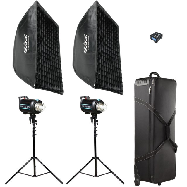 Godox Studioblixtpaket 2 st QS400 II 400Ws För Canon