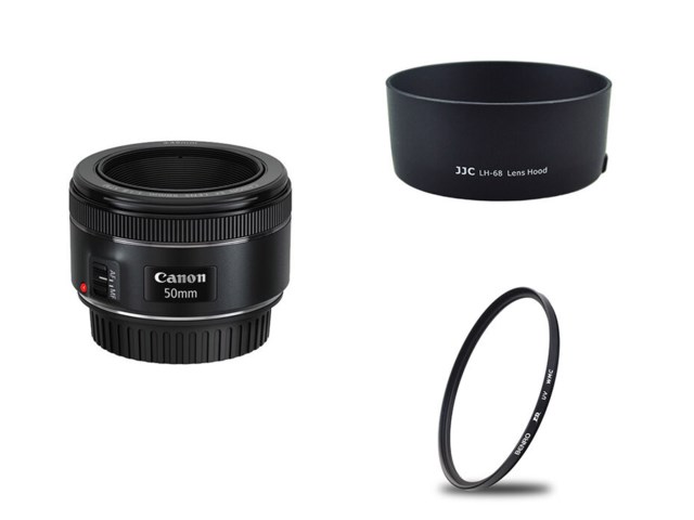 Canon EF 50mm f/1,8 STM, Hood & UV-filter