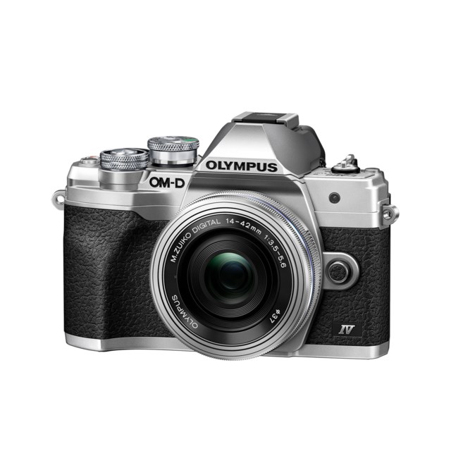 Olympus OM-D E-M10 Mark IV silver med AF 14-42/3,5-5,6  EZ M.Zuiko Digital ED