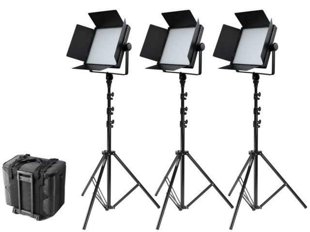 Godox Belysningskit 3 x LED1000Bi II + Väska & Stativ
