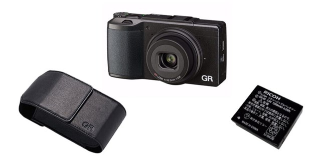 Ricoh GR II + batteri DB-65 + väska GC-5 läder