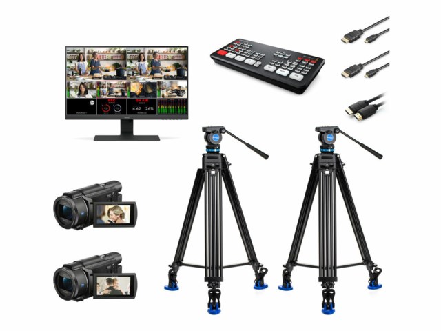 Scandinavian Photo Streamingkit 2 x Sony FDR-AX53 + BMD Atem Mini Pro