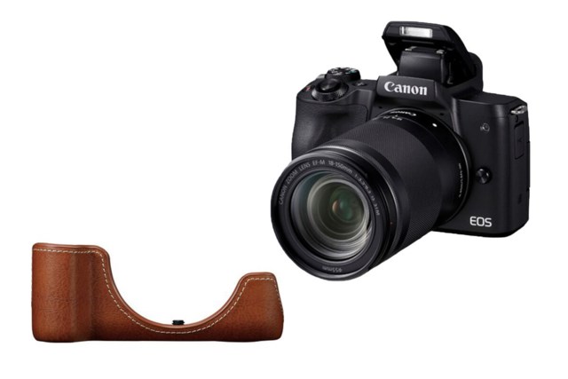Canon EOS M50 svart + EF-M 18-150mm f/3,5-6,3 IS STM  + Kameraväska EH32-CJ Body Jacket brun