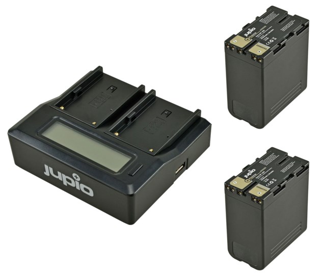 Jupio BP-U60 6700mAh Proline batteri x 2 + dubbelladdare