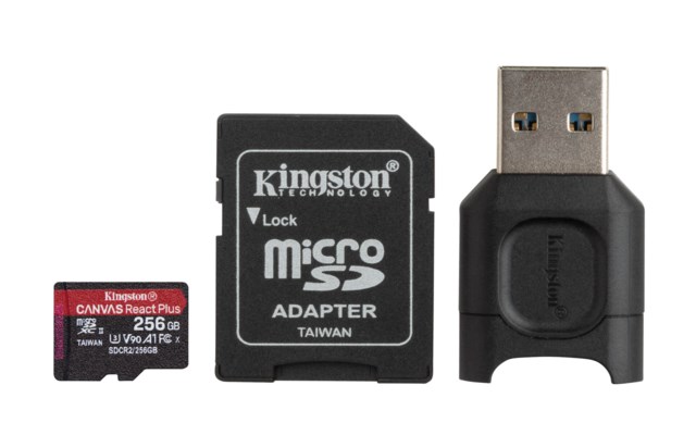 Kingston MicroSDXC Canvas React Plus 256GB V90 285/165MB/s SD-Adapter