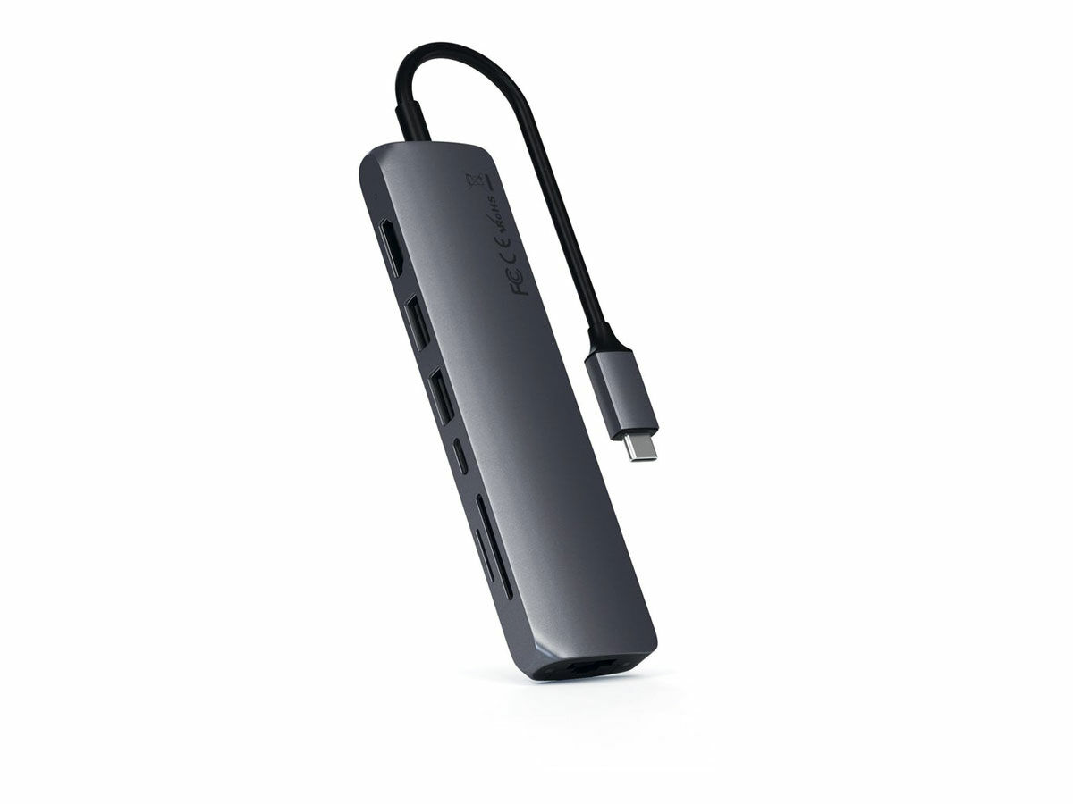 Satechi Hub USB-C Slim multiport 7-en-1 - Argent - Station d