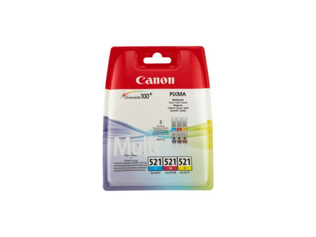 Canon Bläckpatron multi pack c/m/g CLI-521 för PIXMA iP3600, iP4600, iP4700, MP540, MP620, MP980, MX860