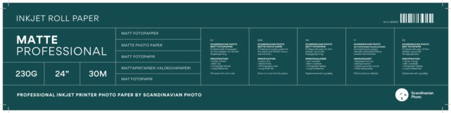 Scandinavian Photo Matt Professional Rulle 24" x 30m 230gr